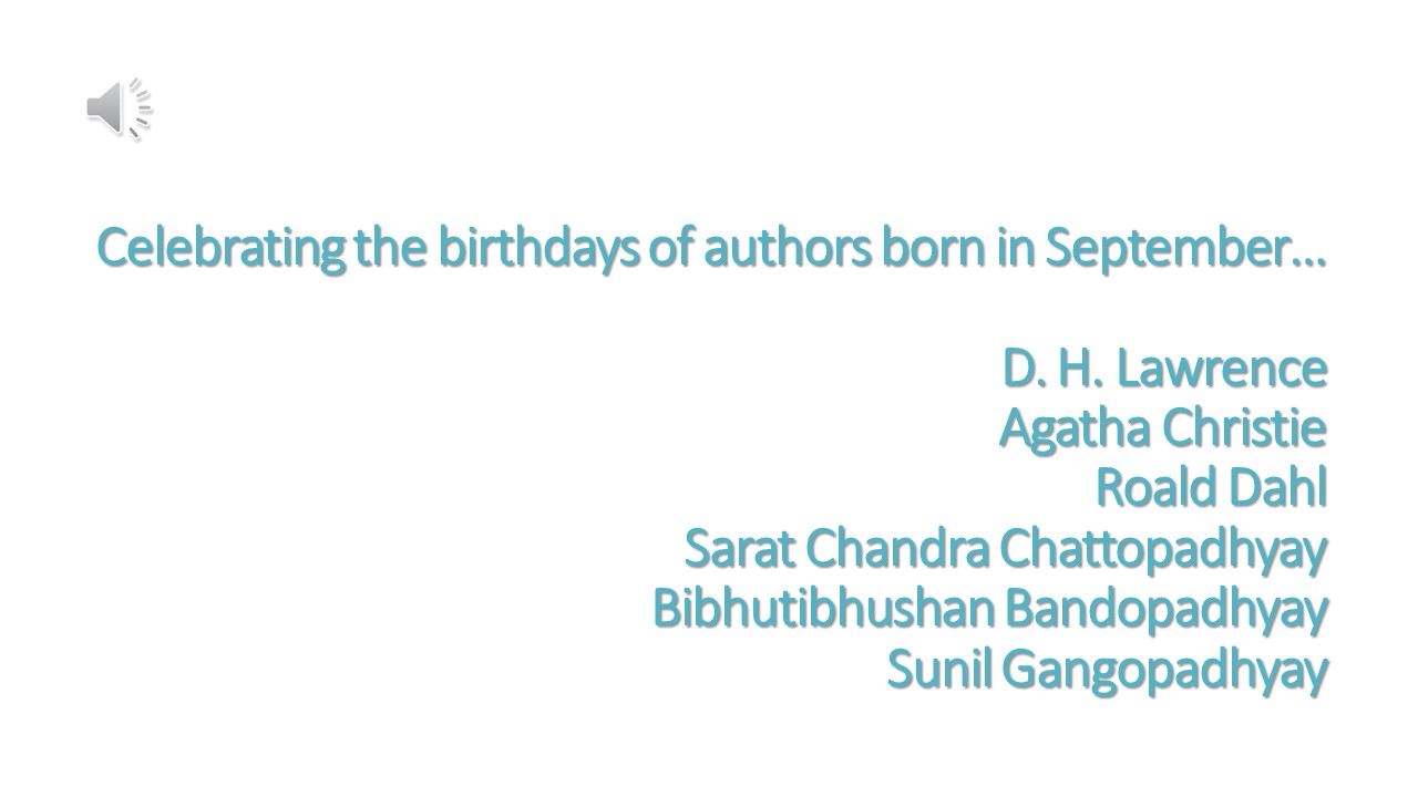 Celebrating the birthdays of authors born in September…