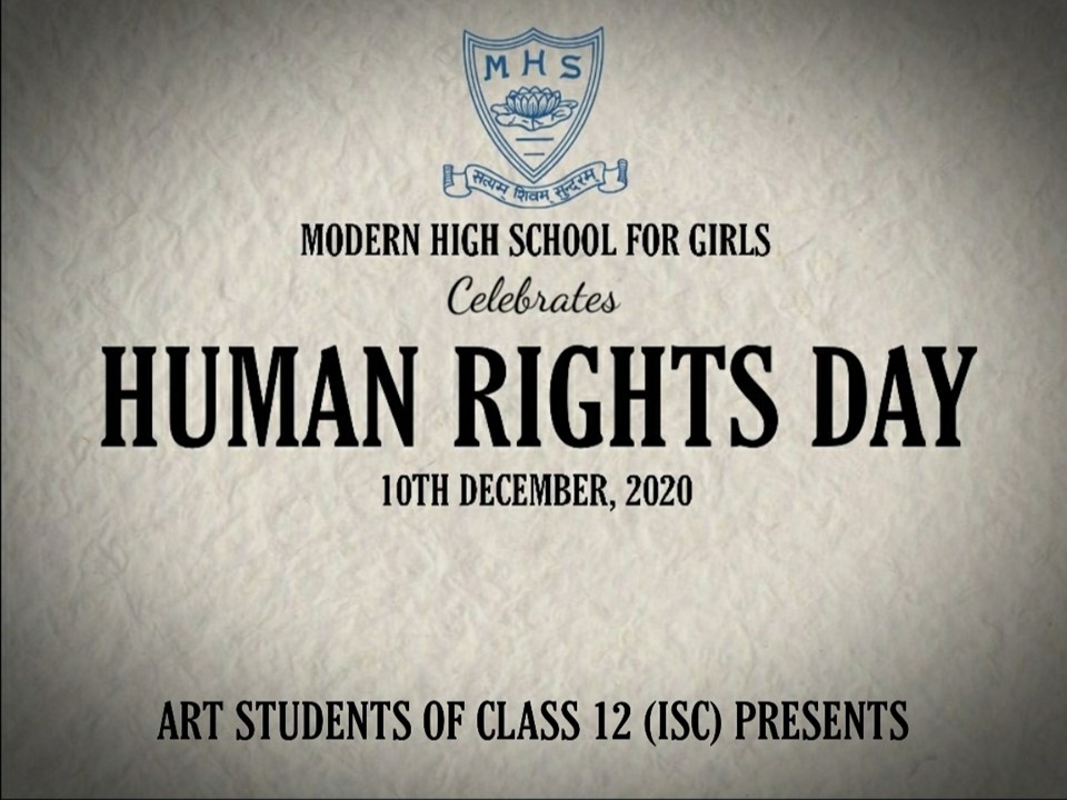 Human Rights Day, 2020 by the Art Students of Class 12 (ISC)