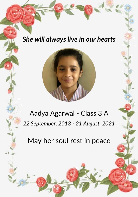 Aadya - She will always live in our hearts