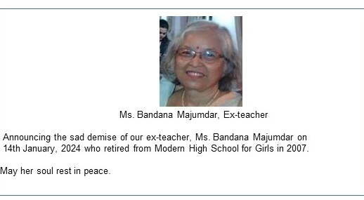 Bandana Majumdar passes away